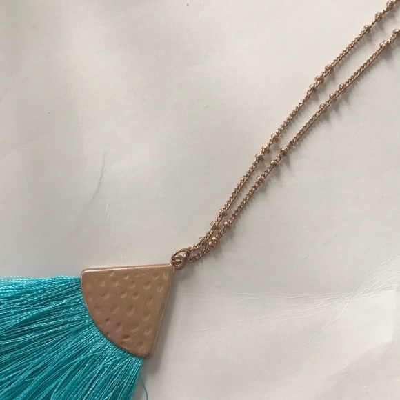 Long Fringe Pendant Necklace - Picture 3 of 6